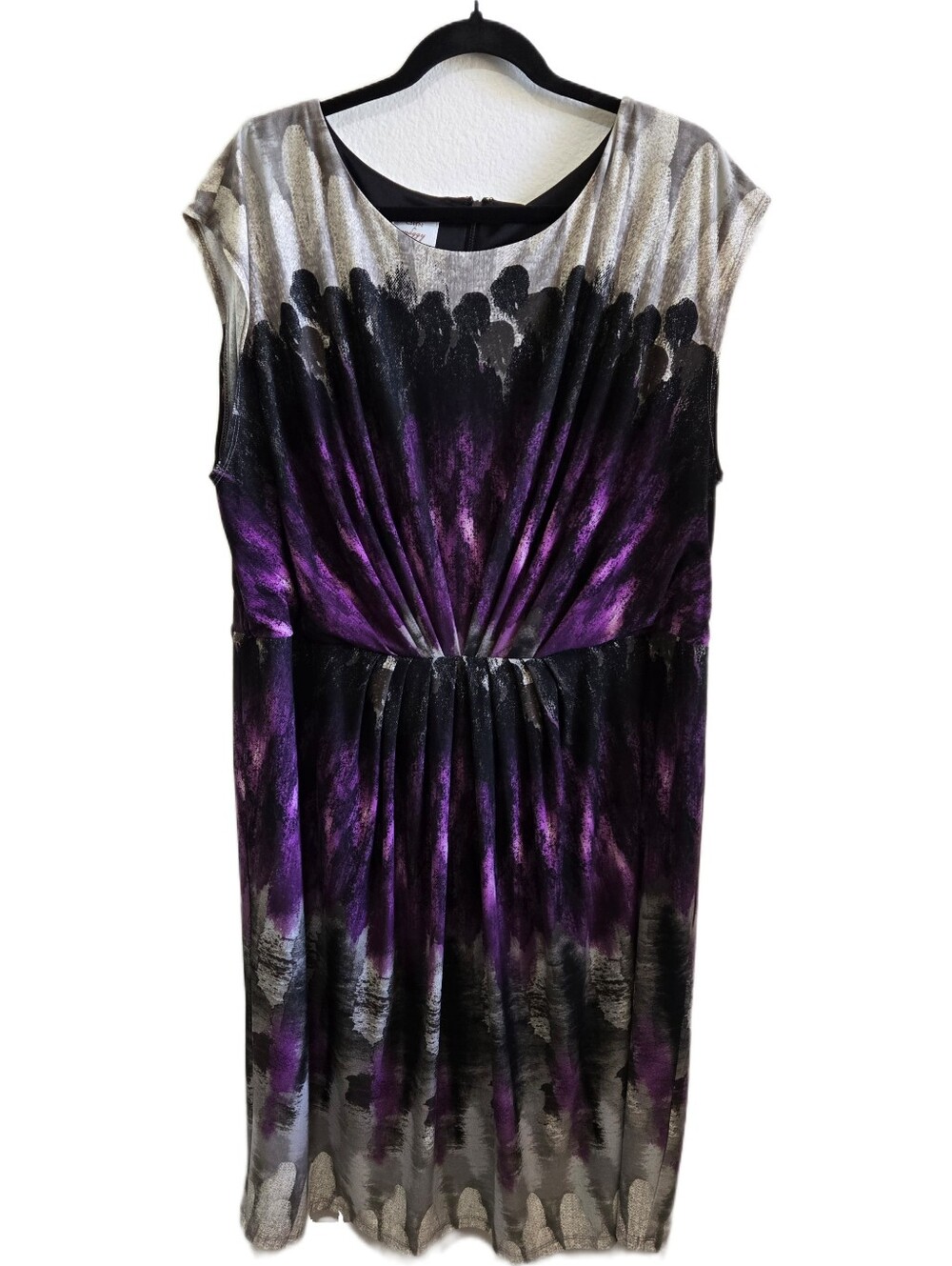 Suzi Chin for Maggy Boutique Purple Black Gray Dress